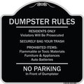 Signmission Designer Series-Residents Only Violators Prosecuted Bag Your Trash No Parking A-DES-BS-1818-9895